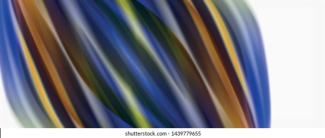 Glossy colorful liquid waves abstract background,, modern techno lines. Vector stripes, motion concept