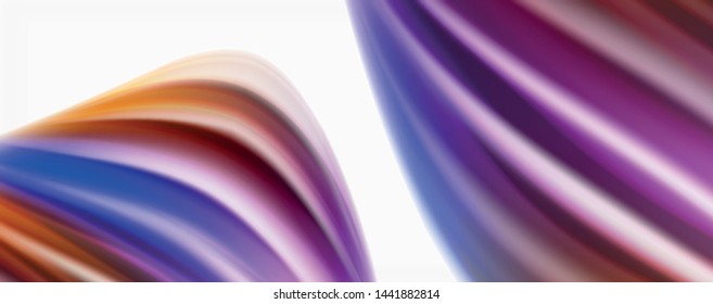 Glossy colorful liquid waves abstract background,, modern techno lines. Vector stripes, motion concept