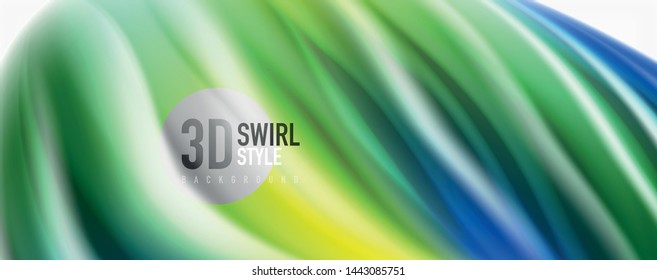 Glossy colorful liquid waves abstract background,, modern techno lines. Vector stripes, motion concept