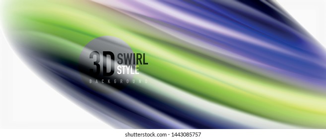 Olas líquidas brillantes y coloridas de fondo abstracto, líneas tecnológicas modernas. Bandas vectoriales, concepto de movimiento