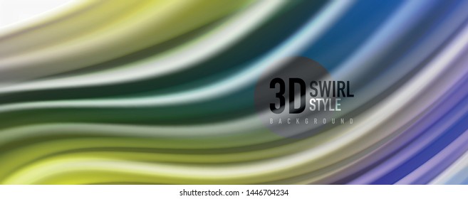 Glossy colorful liquid waves abstract background,, modern techno lines. Vector stripes, motion concept