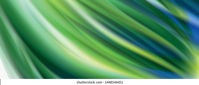 Glossy colorful liquid waves abstract background,, modern techno lines. Vector stripes, motion concept