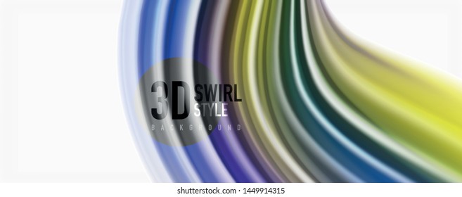 Glossy colorful liquid waves abstract background,, modern techno lines. Vector stripes, motion concept