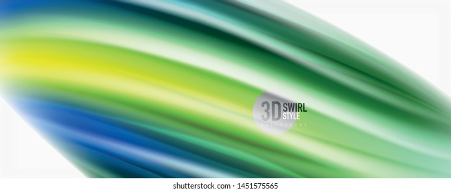Glossy colorful liquid waves abstract background,, modern techno lines. Vector stripes, motion concept