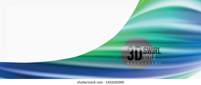Glossy colorful liquid waves abstract background,, modern techno lines. Vector stripes, motion concept