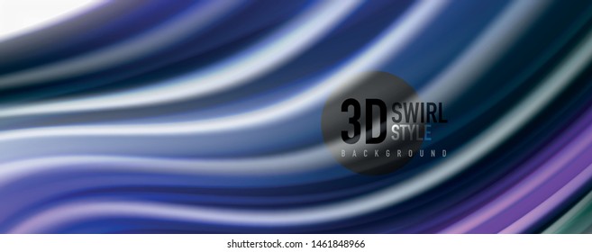 Glossy colorful liquid waves abstract background,, modern techno lines. Vector stripes, motion concept
