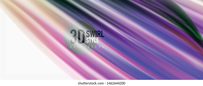 Glossy colorful liquid waves abstract background,, modern techno lines. Vector stripes, motion concept