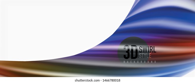 Glossy colorful liquid waves abstract background,, modern techno lines. Vector stripes, motion concept