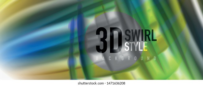 Glossy colorful liquid waves abstract background,, modern techno lines. Vector stripes, motion concept