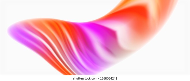 Glossy colorful liquid waves abstract background,, modern techno lines. Vector stripes, motion concept