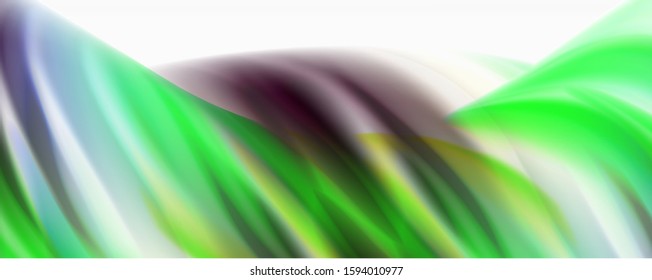 Glossy colorful liquid waves abstract background,, modern techno lines. Vector stripes, motion concept