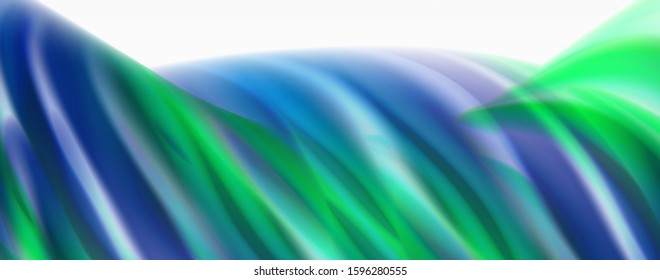 Glossy colorful liquid waves abstract background,, modern techno lines. Vector stripes, motion concept