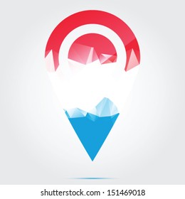 Glossy colorful Netherlands map application point label symbol 