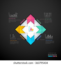 Glossy farbige Papierinfographieelemente für Ihr Unternehmen.