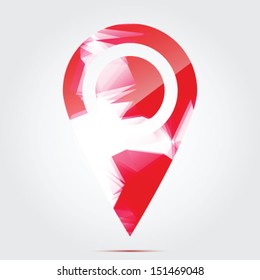Glossy colorful Switzerland map application point label symbol 