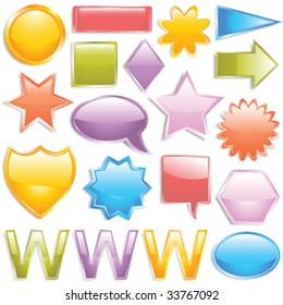 Glossy colorful web elements