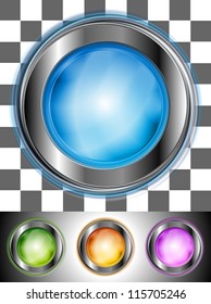 Glossy colourful buttons with the same illumination. May be applied to any background. Vector design eps 10