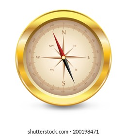 Glossy Compass. Vector Illustration.