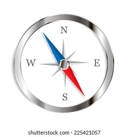 Glossy Compass, vector Illustration. 
