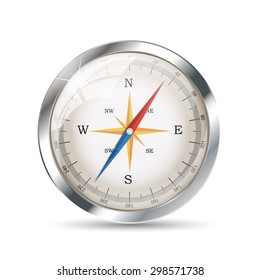 Glossy Compass. Vector Illustration.