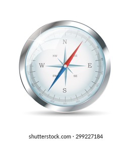 Glossy Compass. Vector Illustration.