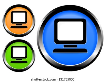 Glossy Computer Icons as a computer or symbolizing any technology concept