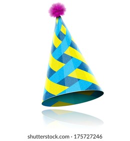 Glossy Cone-like Hat For Event Celebration. Vector Illustration.