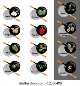 Glossy cooking spice icons - Part 2 (vector)