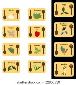 Glossy cooking spice icons - Part 6 (vector)