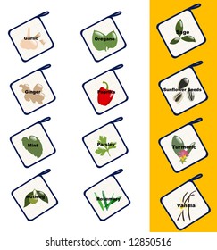 Glossy cooking spice icons - Part 8 (vector)