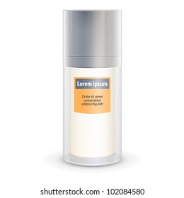 Glossy cosmetic container vector
