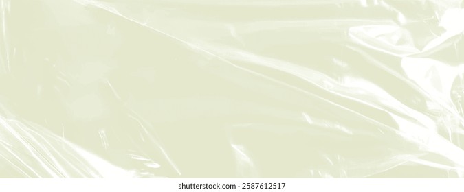 Glossy, cream-colored background with a smooth, reflective texture. The cream background adds a sleek, modern feel. Plastic foil wrap texture background. Yellow background vector.