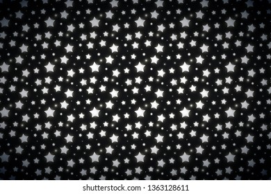 A lot of glossy cute white stars on dark, wide detailed background