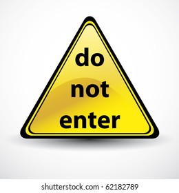 Glossy danger sign