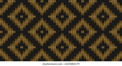 Glossy dark black bamboo wall illustration seamless pattern background, indonesian sundanese motif, vector