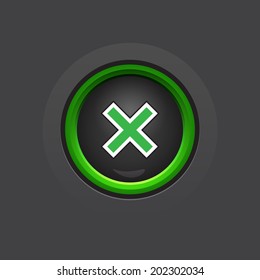 glossy dark exit button