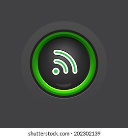 glossy dark wifi button