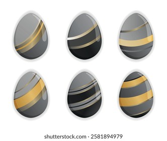 Glossy Decorated Striped Easter Eggs