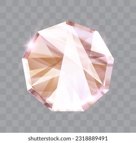 Glossy diamond isolated. Shiny Gem brilliant vector illustration