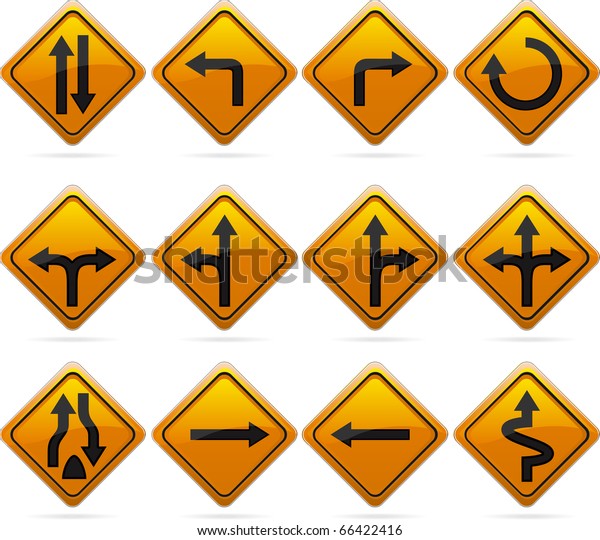 Glossy Diamond Road Arrow Signs12 Glossy Stock Vector (Royalty Free ...