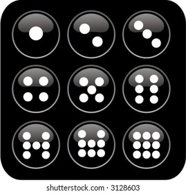 glossy dice icons