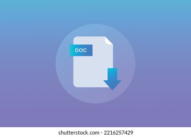 Glossy Document File Format Doc Icon Vector