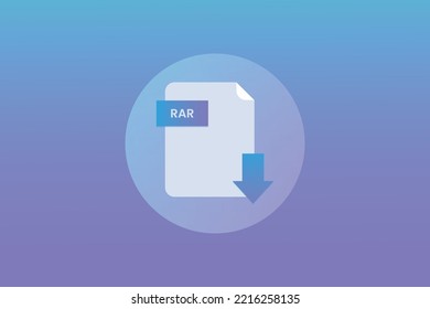 Glossy Document File Format Rar Icon Vector