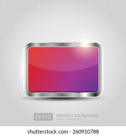 Glossy download button, icon, speech with shadow and reflections vector 