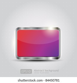 Glossy download button, icon, speech with shadow and reflections vector