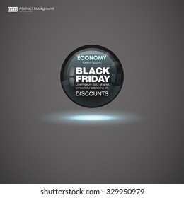 Glossy download button, speech bubble. Vector design elements for sale, discounte. Neon light round. Black Friday sale. Abstract colorful background.