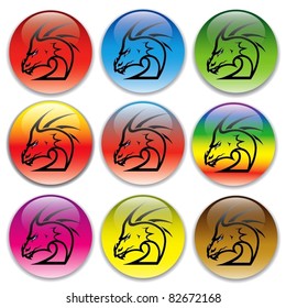 glossy dragon buttons