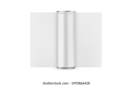 Glossy Drink Can Mockup with Blank Finish for Your Design, Isolated on White Background. Vector Illustration