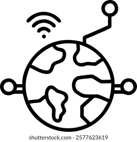 Glossy earth with network connections on plain white background concept as A glossy earth adorned with network connections sits against a plain white background symbolizing global