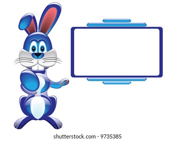 glossy easter bunnies in blue